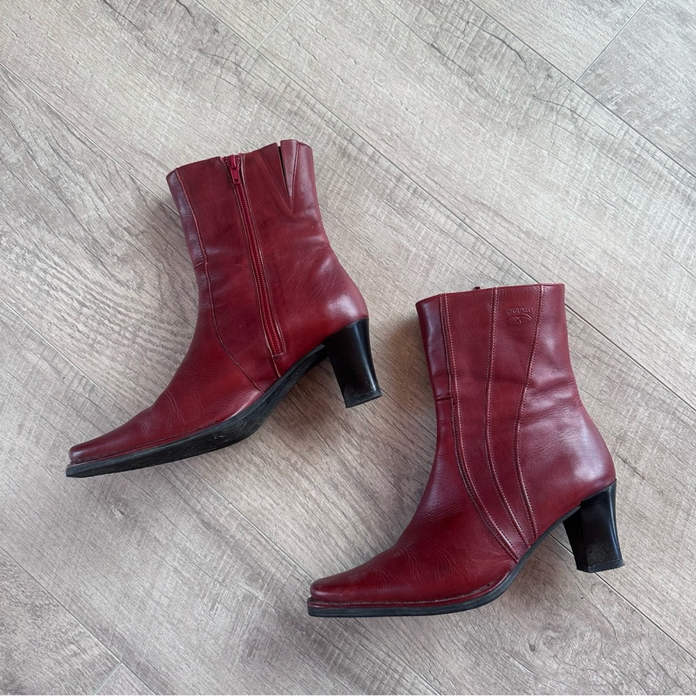 PIKOLINOS Women’s Burgundy Red Leather Ankle Boots